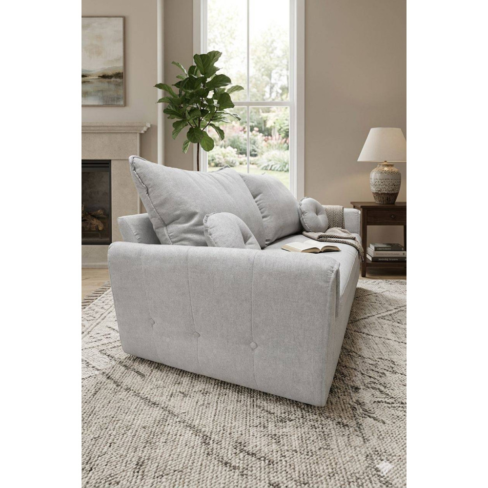 Sofá Living Italia 3 lugares Linho - Prata 602