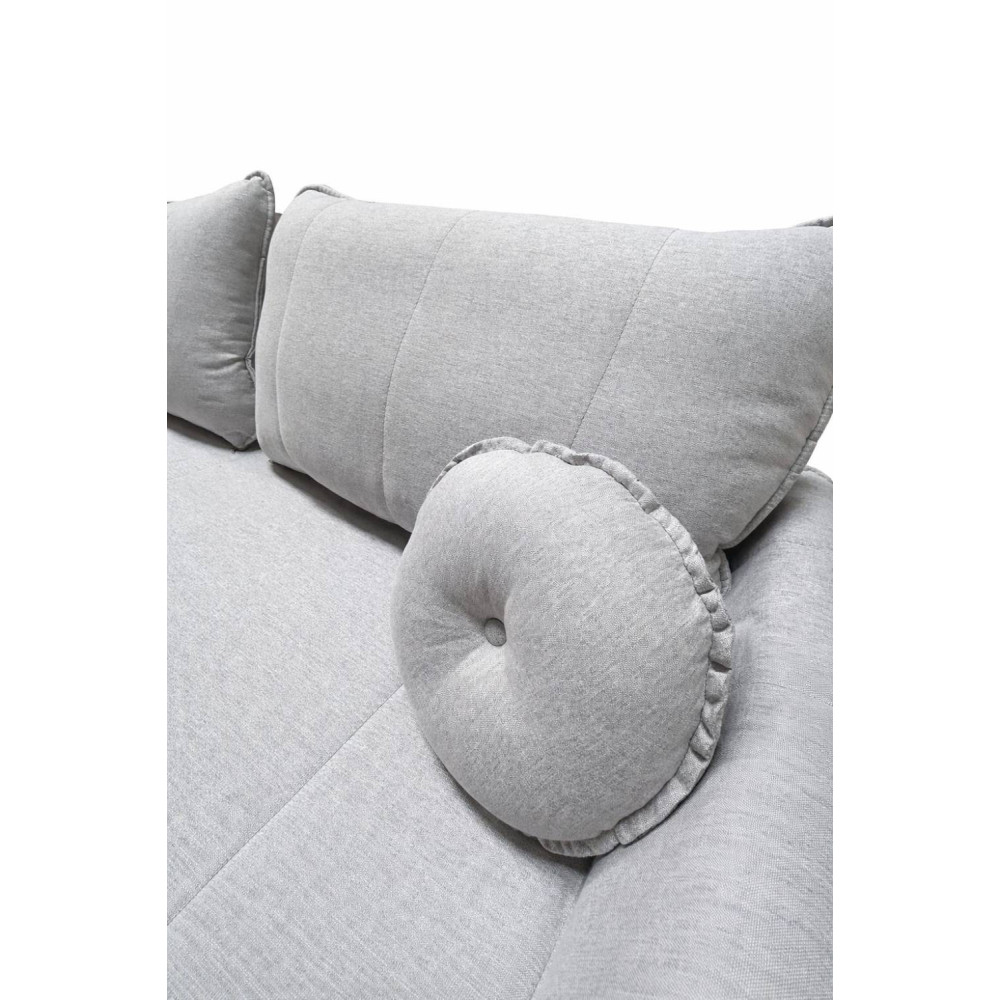 Sofá Living Italia 3 lugares Linho - Prata 602