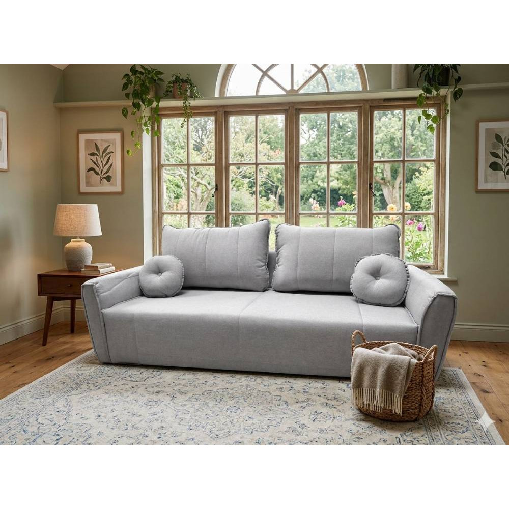 Sofá Living Italia 3 lugares Linho - Prata 602