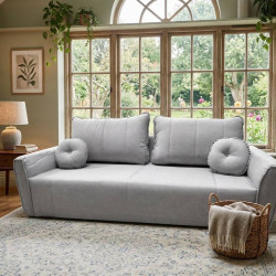 Sofá Living Italia 3 lugares Linho - Prata 602