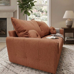 Sofá Living Italia 3 lugares Linho - Terracota 604