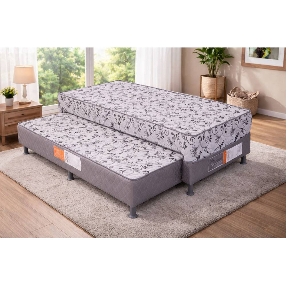 Bicama Gardênia Solteiro c/ Auxiliar 88x188x40cm