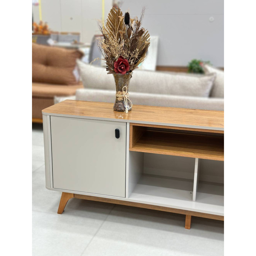 Rack Oslo para TVs até 70'' - Off White/Cinamomo