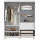 Guarda Roupa Solteiro Helena c/ Espelho 2 Portas c/ 2 Gavetas - Branco