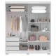 Guarda Roupa Solteiro Athena Acp c/ Espelho 2 Portas c/ 3 Gavetas - Branco