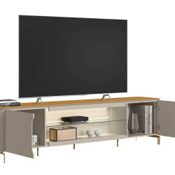 Rack Bancada Santorini para Tvs até 75" - Tauari/Off White Fosco