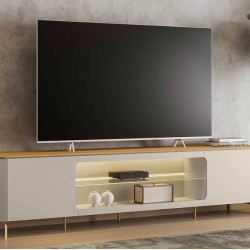Rack Bancada Santorini para Tvs até 75" - Tauari/Off White Fosco