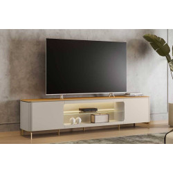 Rack Bancada Santorini para Tvs até 75" - Tauari/Off White Fosco