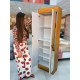 Sapateira Mari Plus c/ espelho e chave 4 Prateleiras - Cinamomo/Off White