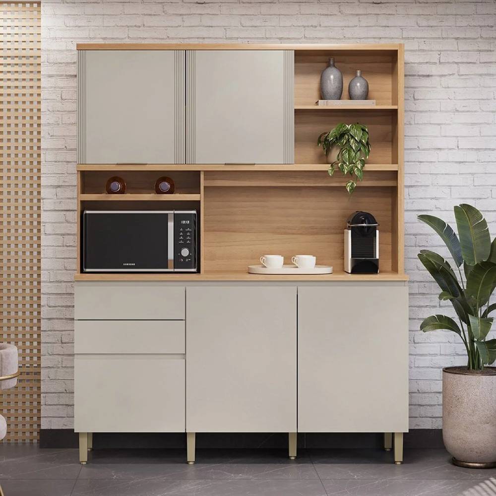 Kit Cozinha Compacta Austin 1.65 - Jequitiba/Gris Fosco