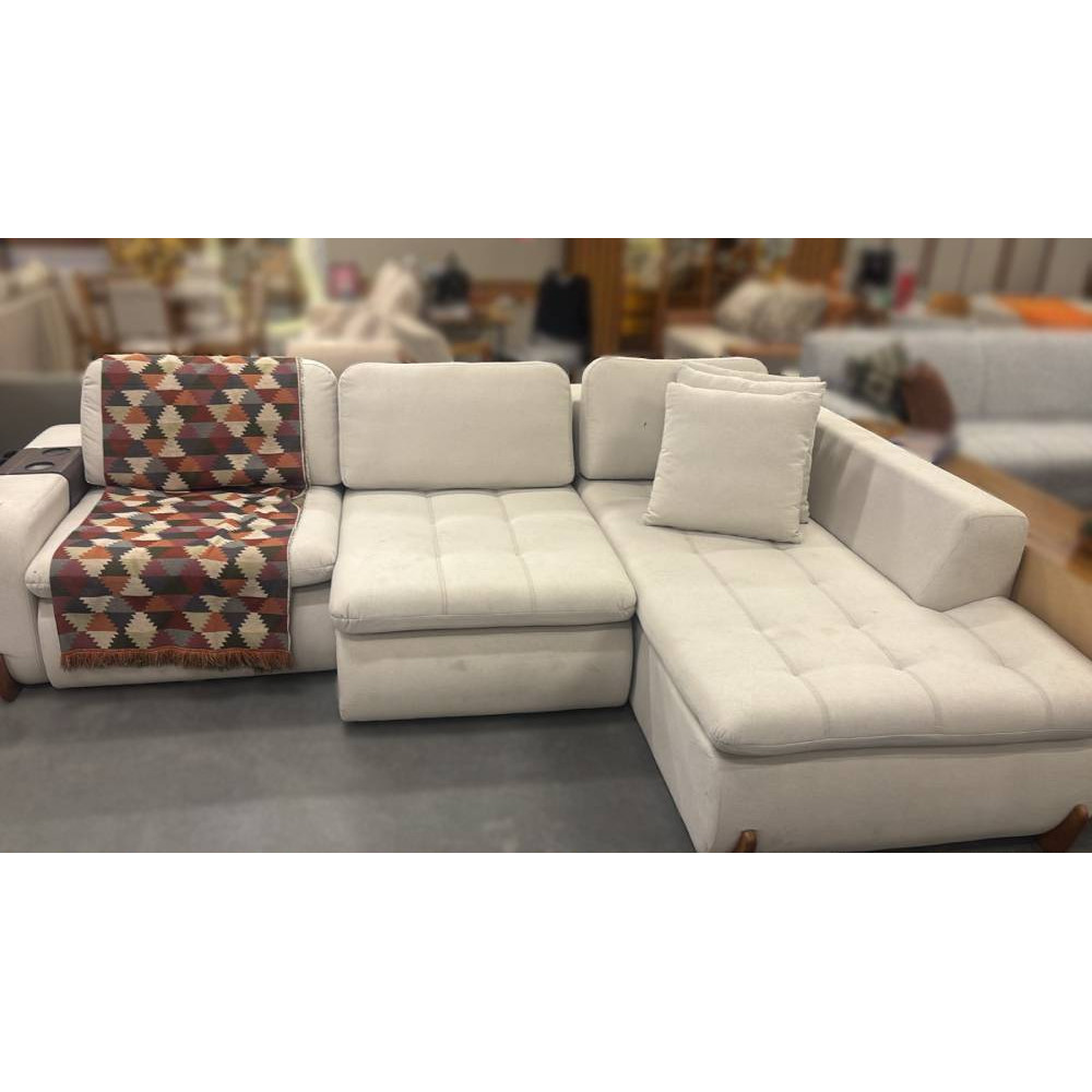 Sofá de Canto 710 Retratil Divã c/ Chaise Linho - Milano 
