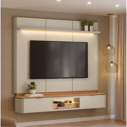 Painel Ferrara para Tvs até 70″ – Canela / Off White Fosco