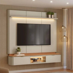 Painel Home Ferrara para Tvs até 70″ – Canela / Off White Fosco