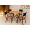 Conjunto Mesa de Jantar Nexus c/ 4 Cadeiras Atenas - Jambo/Corda Preto Fosco - Naturale