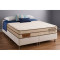 Base Box Queen Bipartido 79x198 Courino - Branco + Colchão Diamante c/ Molas Ensacadas Queen 1,58 X 1,98 X 0,25