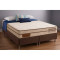 Base Box Queen Bipartido 79x198 Courino - Marrom + Colchão Diamante c/ Molas Ensacadas Queen 1,58 X 1,98 X 0,25
