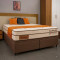 Base Baú Carioca Queen Courino - Marrom + Colchão Diamante c/ Molas Ensacadas Queen 1,58 X 1,98 X 0,25