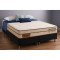 Base Box Queen Bipartido 79x198 Courino - Preto + Colchão Diamante c/ Molas Ensacadas Queen 1,58 X 1,98 X 0,25
