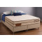 Base Box Queen Bipartido 79x198 Courino - Bege + Colchão Diamante c/ Molas Ensacadas Queen 1,58 X 1,98 X 0,25