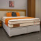 Base Baú Carioca Queen Courino - Branco + Colchão Diamante c/ Molas Ensacadas Queen 1,58 X 1,98 X 0,25