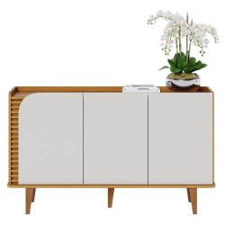 Aparador Buffet Jurere c/ 3 Portas - Naturale/off White Matte
