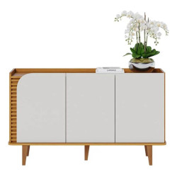 Aparador Buffet Jurere c/ 3 Portas - Naturale/off White Matte