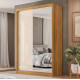 Guarda Roupa Casal Riva c/ Espelho 2 Portas c/ 4 Gavetas - Cinamomo/Off White