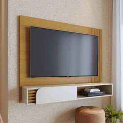 Home Suspenso Jurere 1.36 para Tvs até 55" 1 Porta  - Naturale/ Off White