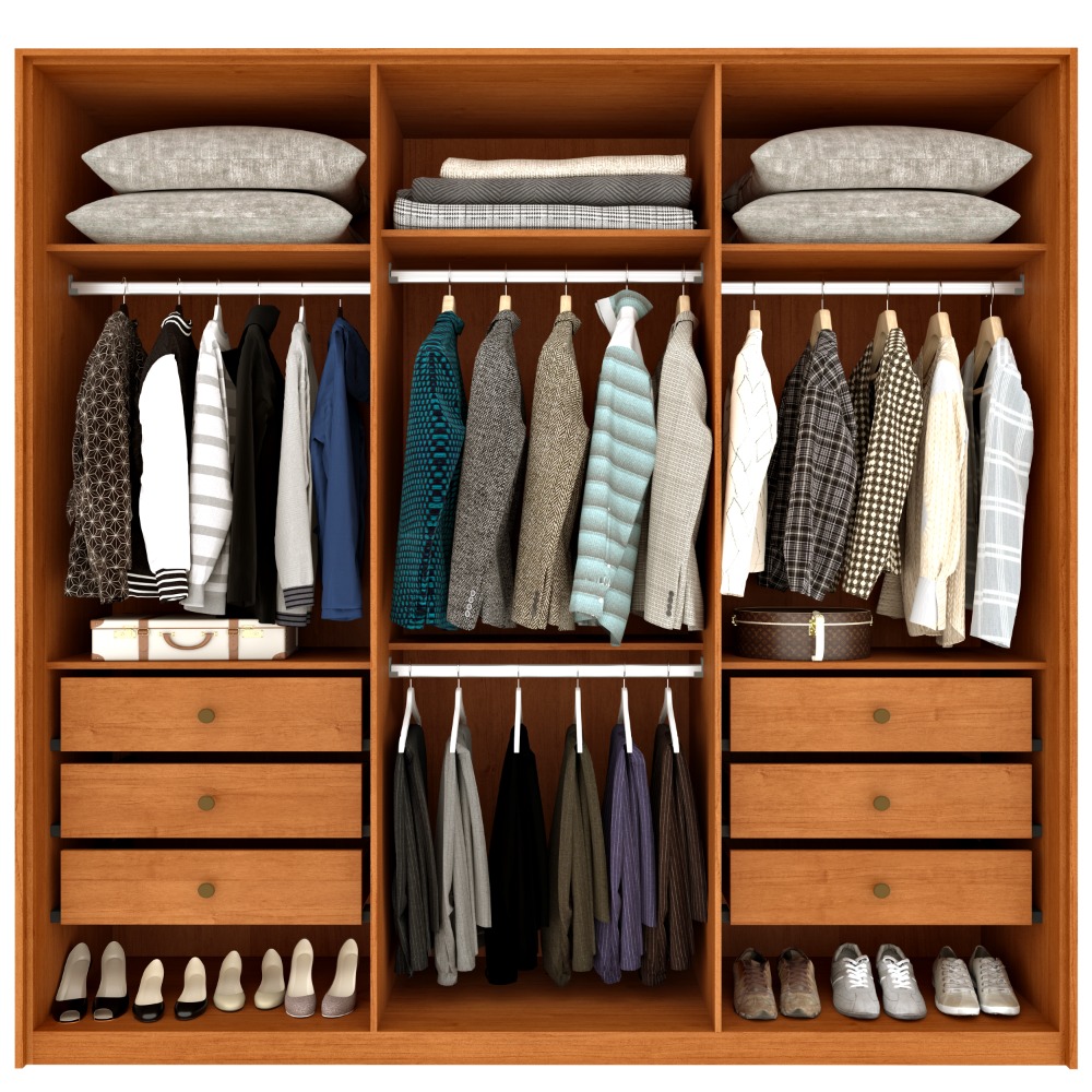 Guarda Roupa Casal Master c/ 6 Portas 6 Gavetas - Cinamomo/Off White