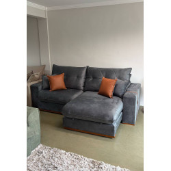 Sofá Pacco Rabanne Retrátil e Reclinável 2,50m - Veludo Cinza