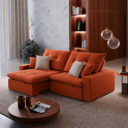 Sofá Retrátil e Reclinável Dior 2,30m - Veludo Terracota