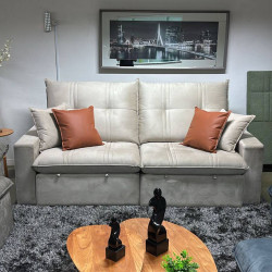 Sofá Retrátil e Reclinável Dior 2,30m - Veludo Bege