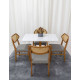 Mesa de Jantar Pedro 90x90 c/ 4 Cadeiras Itaipava Linho Cinza - Mel / Off White