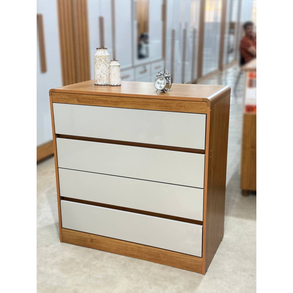 Cômoda Espanha 4  Gavetas - Cinamomo/Off White