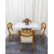 Mesa de Jantar Pedro 90x90 c/ 4 Cadeiras Itaipava Linho Bege - Mel / Off White