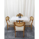 Mesa de Jantar Pedro 90x90 c/ 4 Cadeiras Itaipava Linho Bege - Mel / Off White