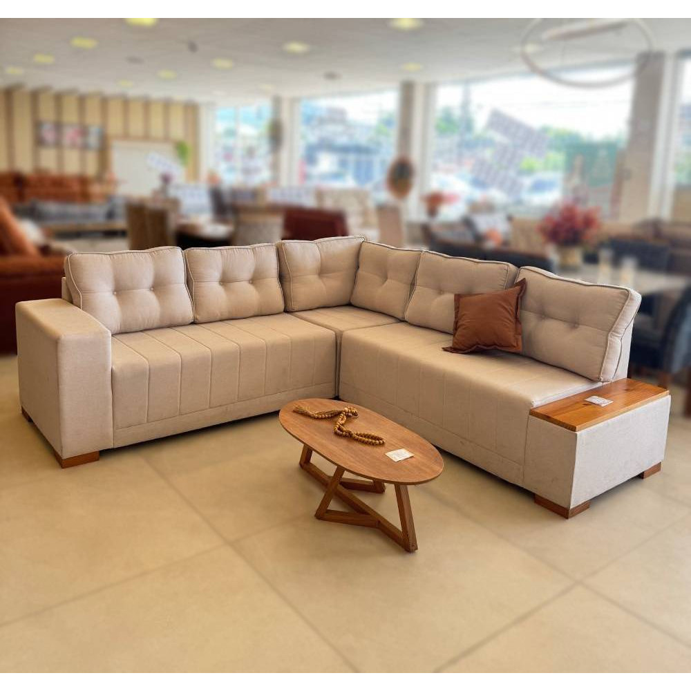 Sofá de Canto Tifany - Linho Bege