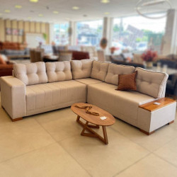 Sofá de Canto Tifany - Linho Bege