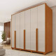 Guarda Roupa Casal Master c/ 6 Portas 6 Gavetas - Cinamomo/Off White