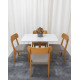 Mesa de Jantar Pedro 120x80 c/ 4 Cadeiras Maragogi Linho Cinza - Mel / Off White