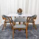 Mesa de Jantar Pedro 120x80 c/ 4 Cadeiras Costa Rica Linho Cinza - Mel / Off White