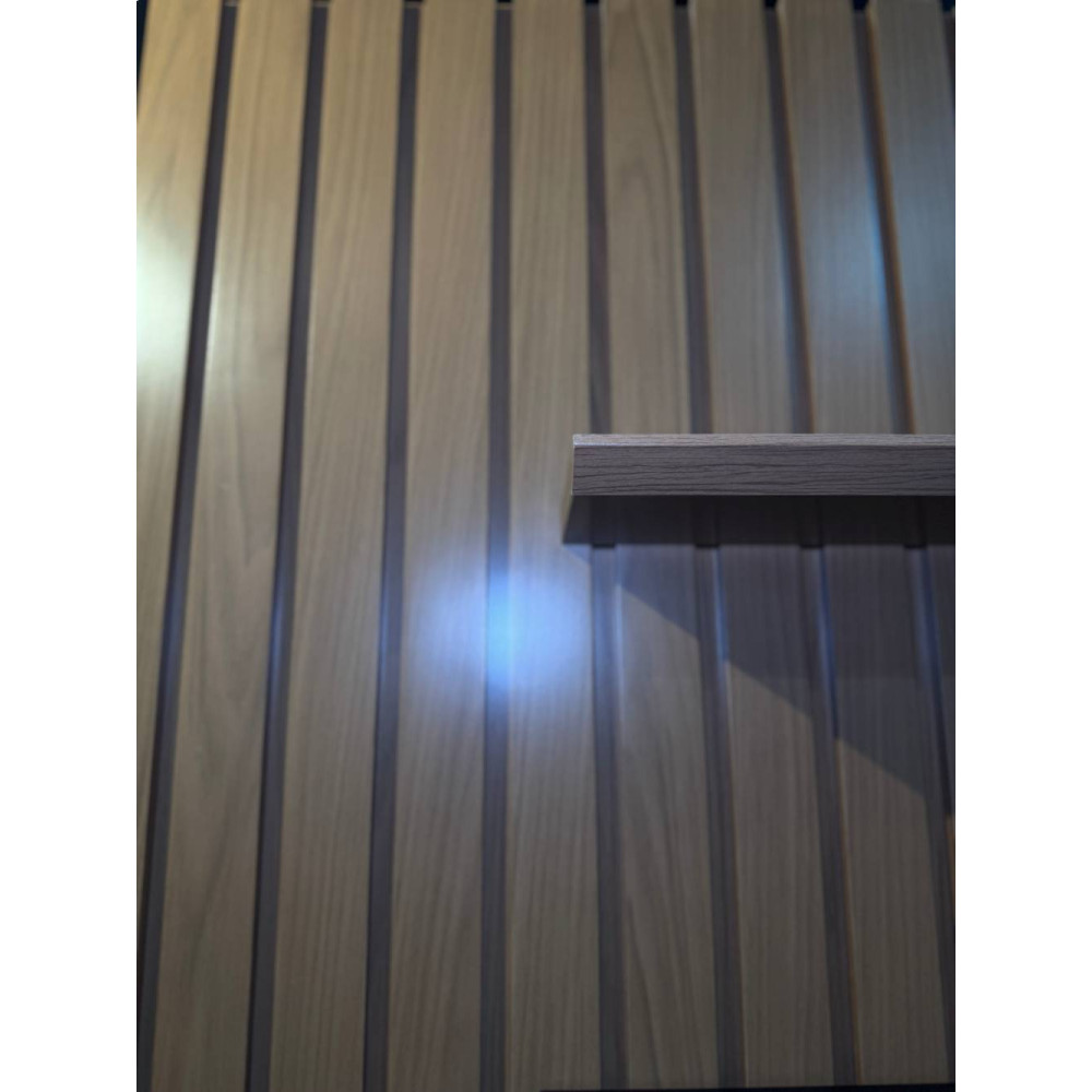 Conjunto Painel Ripado 1956 e Nicho Niágara 1361 - Freijó / Off White Matte