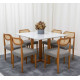 Mesa de Jantar Pedro 160x80 c/ 6 Cadeiras Itaipava Linho Cinza - Mel / Off White