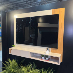 Home Suspenso Jurere 1.60 para Tvs até 65" 1 Porta - Off White Matte / Freijó