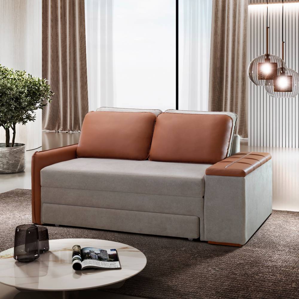 Sofá Cama Orion 1,53m - Bege