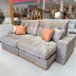 Sofá Pacco Rabanne Retrátil e Reclinável 2,50m - Veludo Marrom