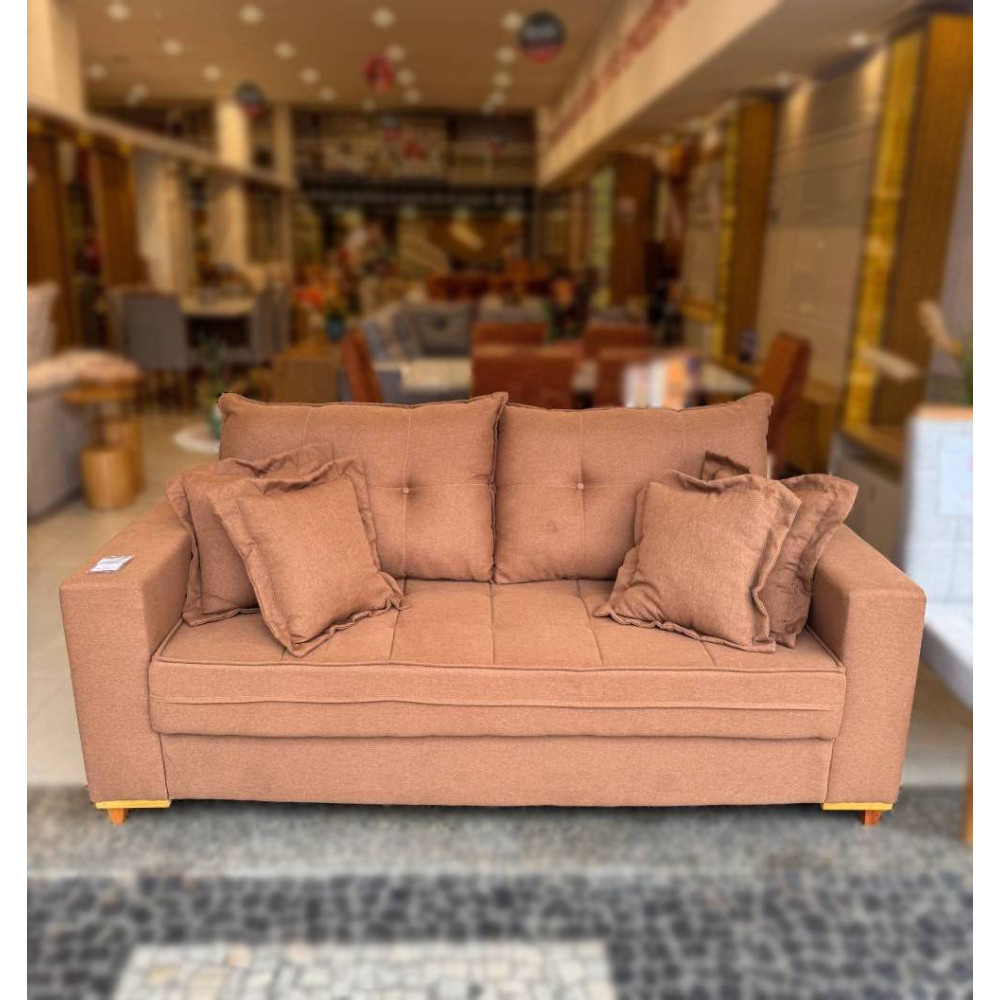 Sofá Living Jadore Confort 3 lugares Linho - Terracota 5049