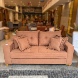 Sofá Living Jadore Confort 3 lugares Linho - Terracota 5049