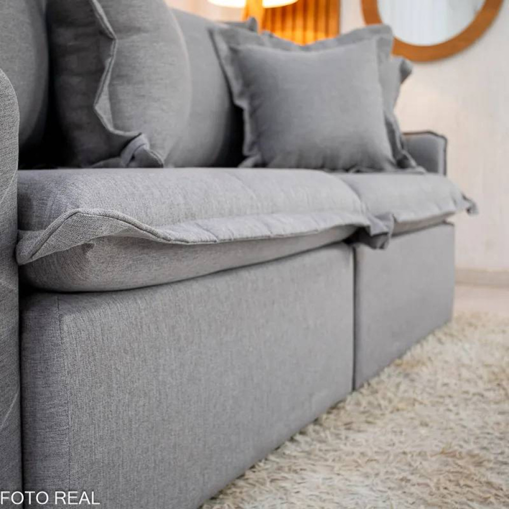 Sofá Cama Lima Retrátil e Reclinável 1,80 m - Linho Cinza
