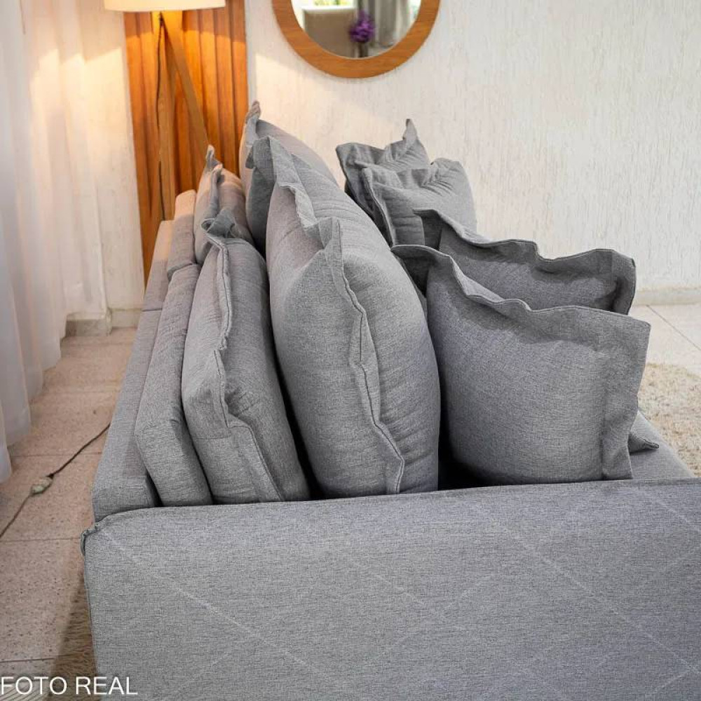 Sofá Cama Lima Retrátil e Reclinável 1,80 m - Linho Cinza